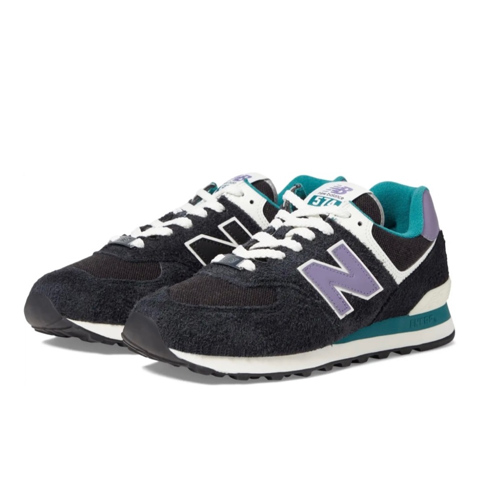 🌟New Balance Classics Unisex 574-Black Blue-Women’s 8.5 - Picture 3 of 11